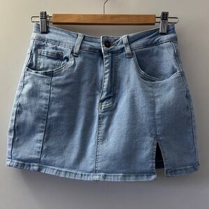 Denim Mini Skirt/Skort- Light Blue